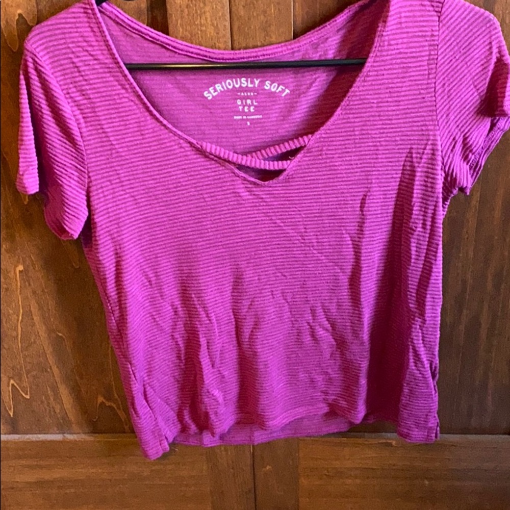 Purple cropped tee